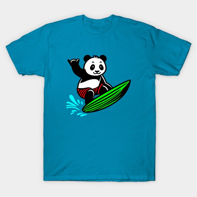 Surfing Panda T-Shirt by KayBee Gift Shop